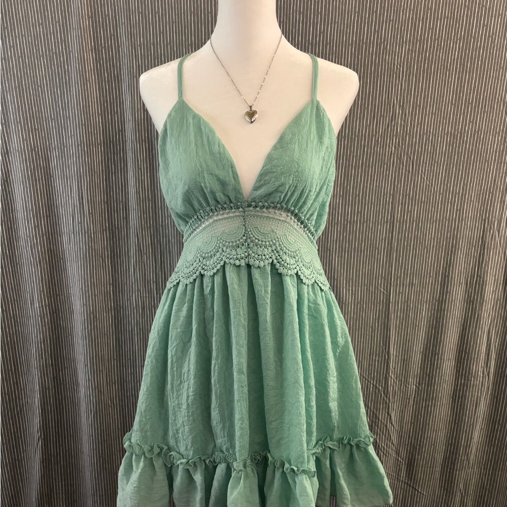 Teal boho dress - Picture 2 of 4